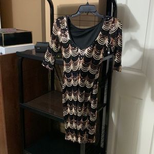 Oval-neck mini dress